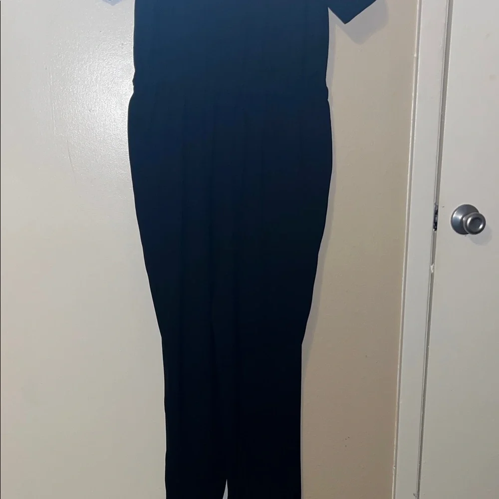 Anthropologie Black Textured Short Sleeve Dress - Picture 6 of 9